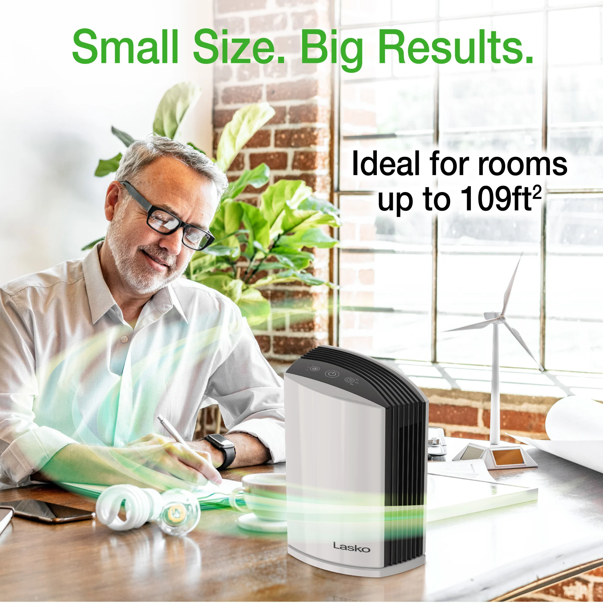 Lasko True HEPA Filter Desktop Air Purifier with Timer, LP200, White - Image 4